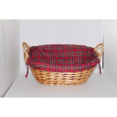 Oval Red Plaid Basket