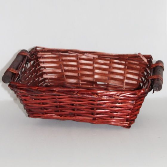 Brown woven basket with handles